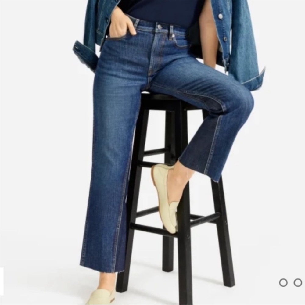 Everlane The Cheeky Bootcut Ankle Crop High Rise Two-Tone Jeans 30 - Picture 1 of 3